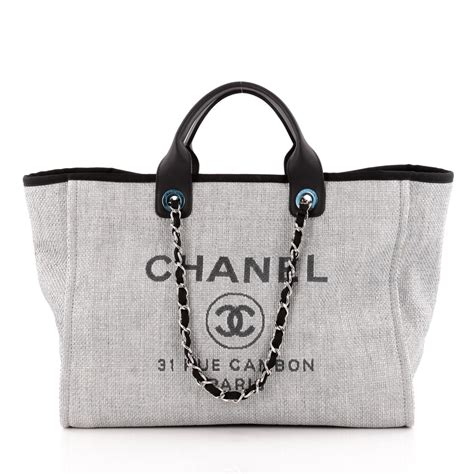 authentic chanel deauville tote|chanel deauville tote price.